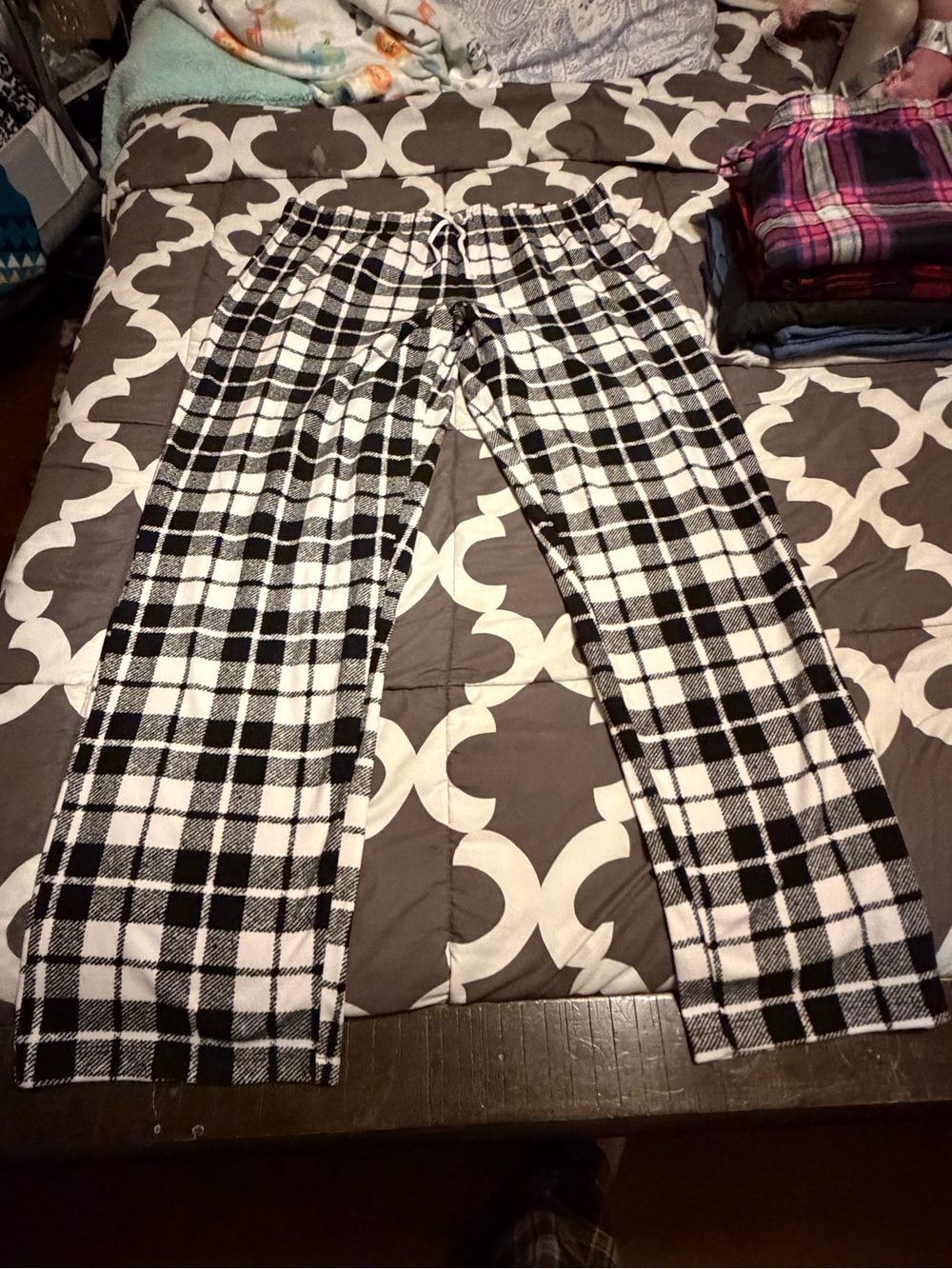 Calvin Klein Black and White Plaid Pajama Pants